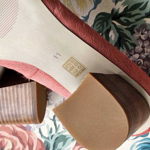 Greycity Calf Hair Genuine Leather Coral Pump Square Comfortable Heels Size 11 - Picture 6 of 16